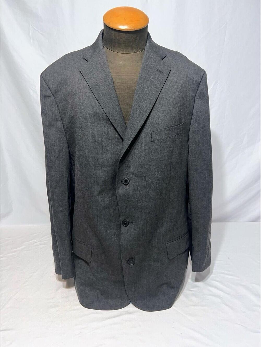 Men’s Sports Coat Blazer Izod 48 XL Dark Gray 3 Buttons Suit Jacket